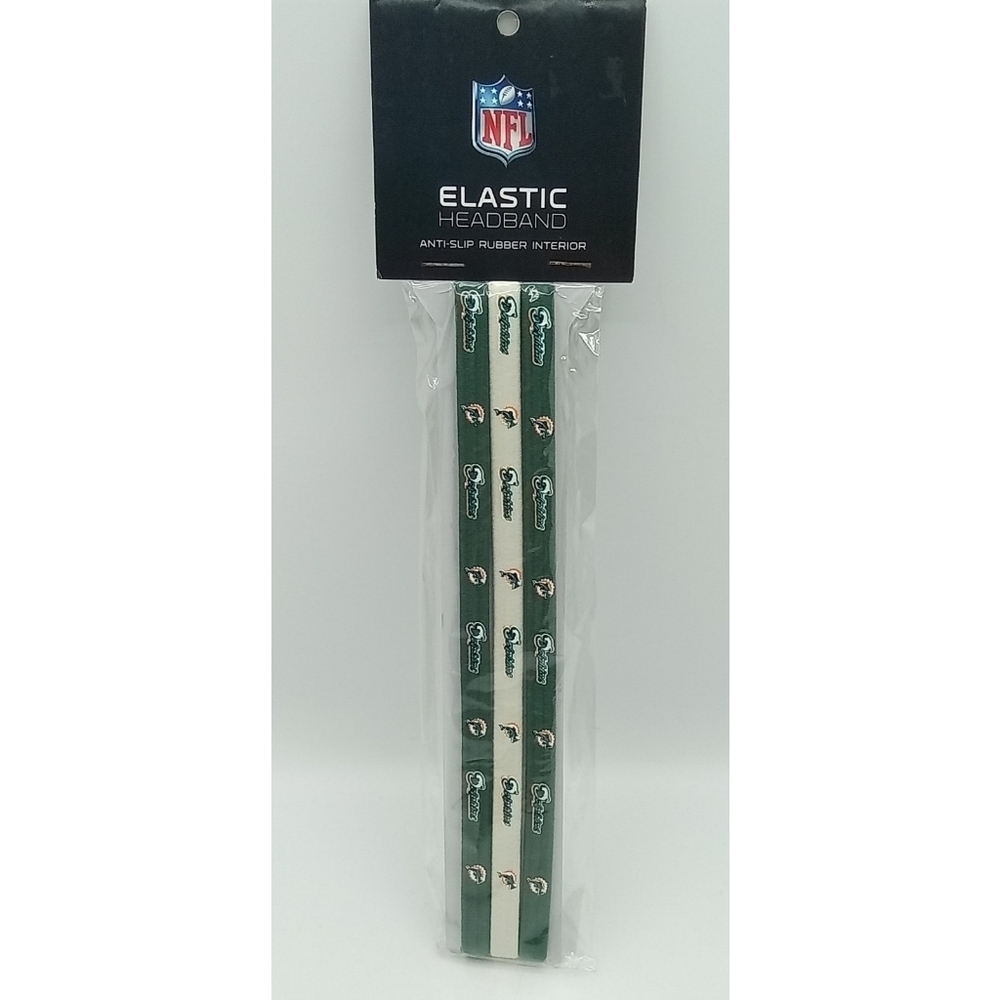Miami Dolphins NFL Set of 3 Elastic Headbands!